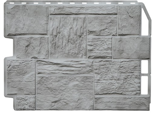 Фасадная панель Фасайдинг ДАЧНЫЙ Туф 3D-Facture Светло-серый