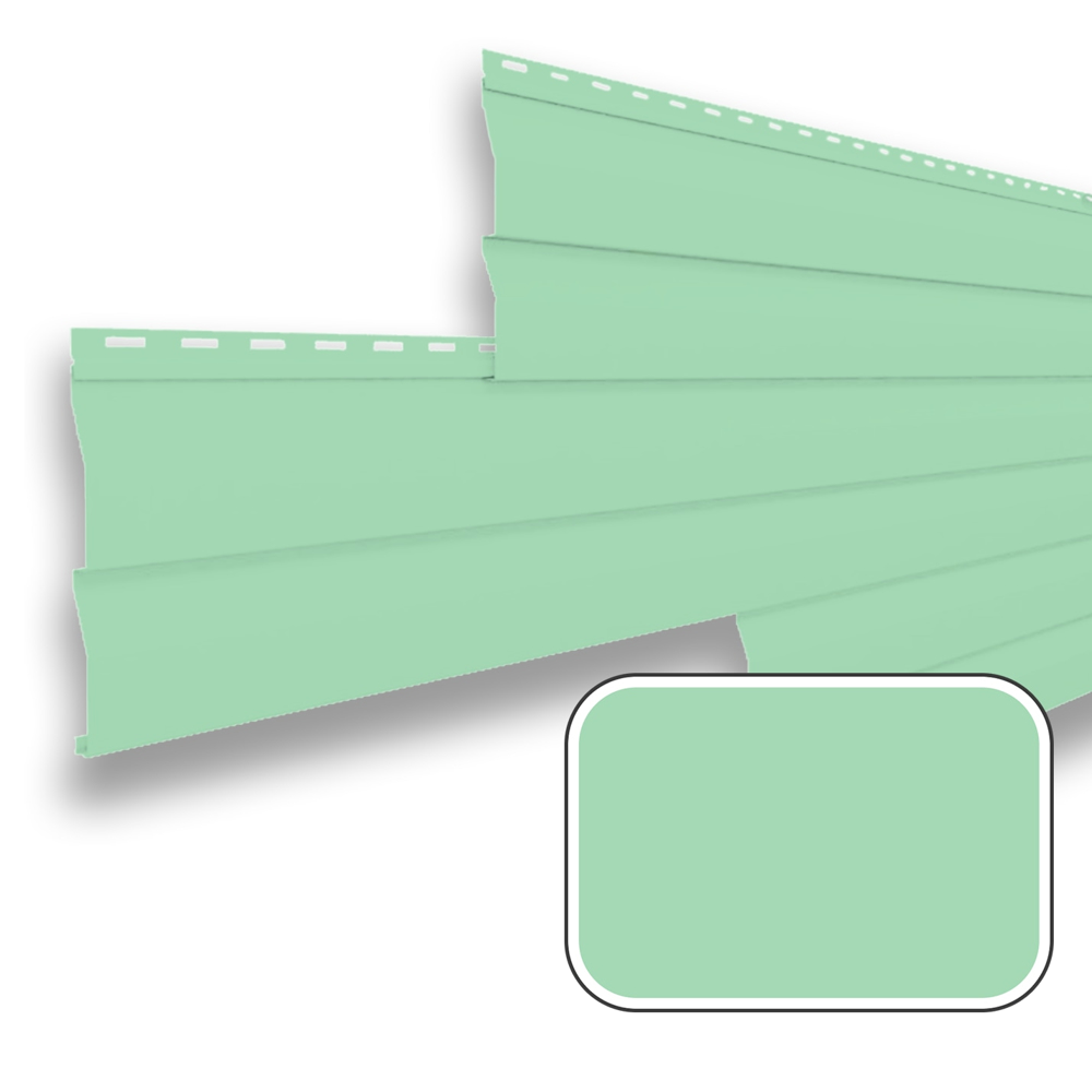 Металлический сайдинг Корабельная доска МП с покрытием Полиэстер 0,45 мм (СТАНДАРТ), RAL 6019 Зеленая пастель
